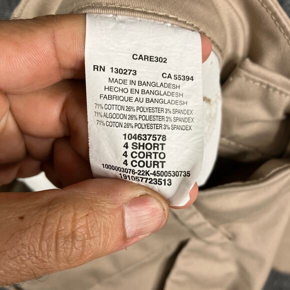 Lee Pants Women's 4 Short Khaki Wrinkle Free Straight Flat Front Casual Chino - Picture 7 of 10